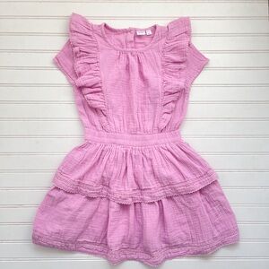 GAP VGUC Soft Bubblegum Pink Muslin Tiered Ruffle Summer Dress
